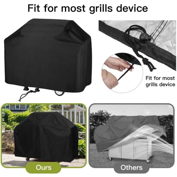 Grillöverdrag, Grillskydd BBQ-överdrag, Grillöverdrag Anti-Vind/Anti-UV/Anti-Vatten/Anti-Fukt/Dammtät 145x61x117cm