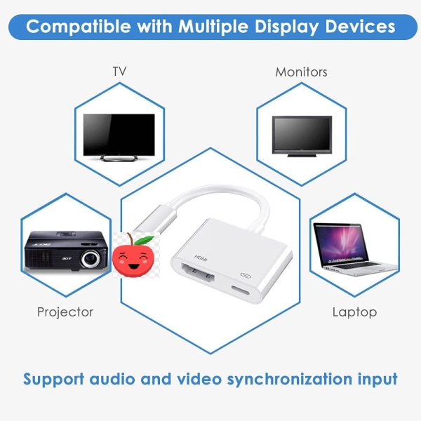 Tillämplig på Apple Lightning Digital AV-adapter Apple MFi Certif