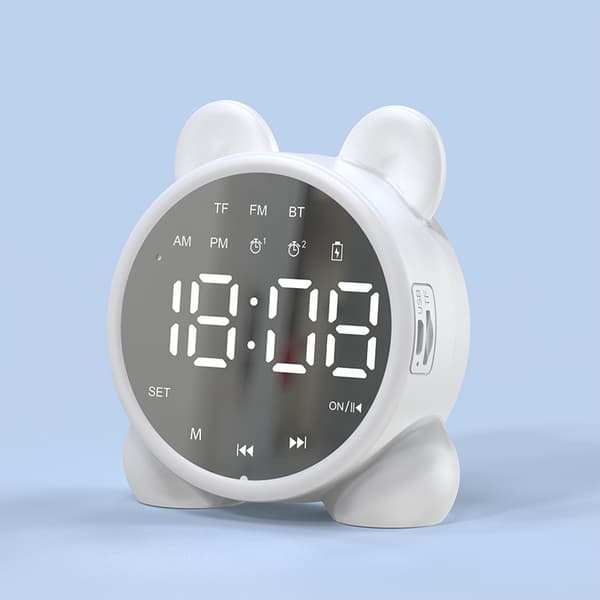 Rosa Bluetooth-högtalar väckarklocka digital klocka Bluetooth-högtalare