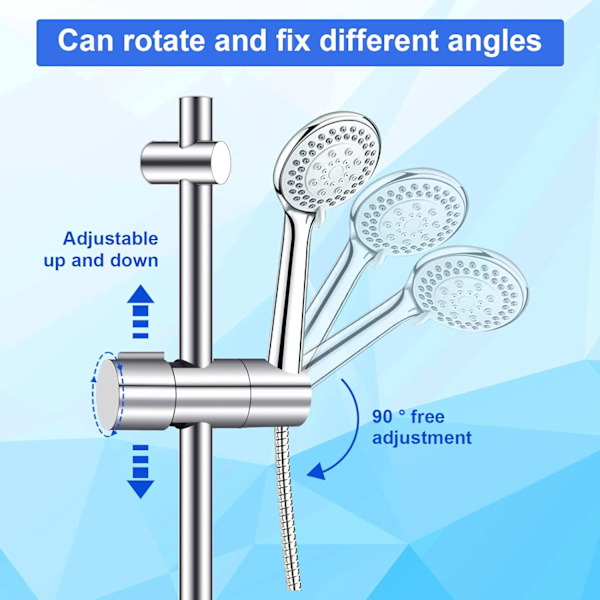 1 stk. bruseholder, 18-25MM justerbar diameter, krom + ABS