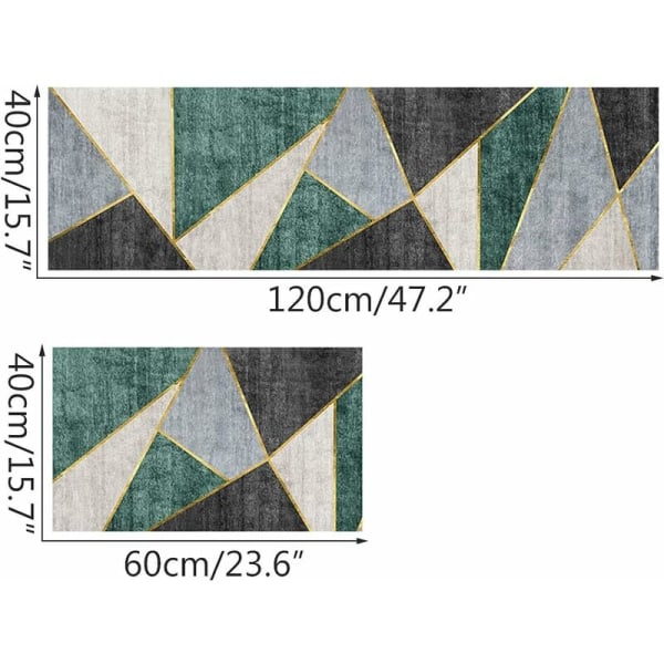 Non-Slip Kitchen Mat for Front Sink, Geometric Pattern, Set of 2