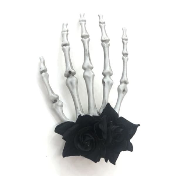 Sorte Halloween Knogle Hårklemmer Skelet Hånd Hårklemme Sorte Roser