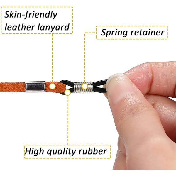 3 stk. Faux Leather Brille Stropp for Brille Snøre Menn Kvinner W