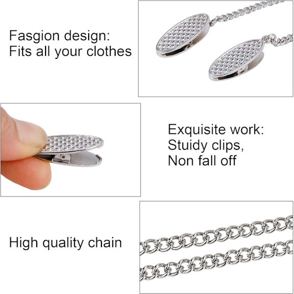 Metallkjede klips fleksibel serviettholder for elegante hakeservietter