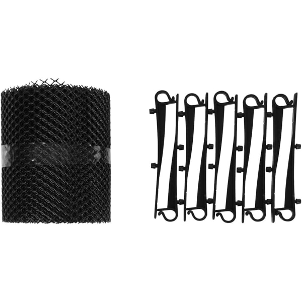 GREENGERS - Tagrender, tagrender nedløbsfilter - Beskyttende net til tagrende 15cm x 6m + 10 kroge, tagrender beskytter - Løvstopper, universel - fastgørelseskroge inkluderet