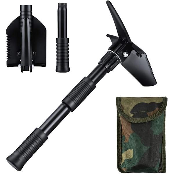 Mini hopfällbar spade 40 cm, multifunktionell trädgårdsspade i kolstål