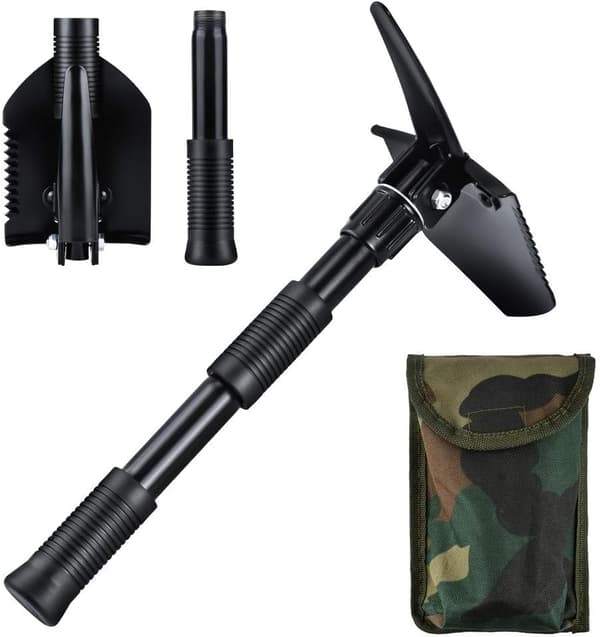 Mini sammenklappelig spade 40cm, multifunktionel havespade kulstof