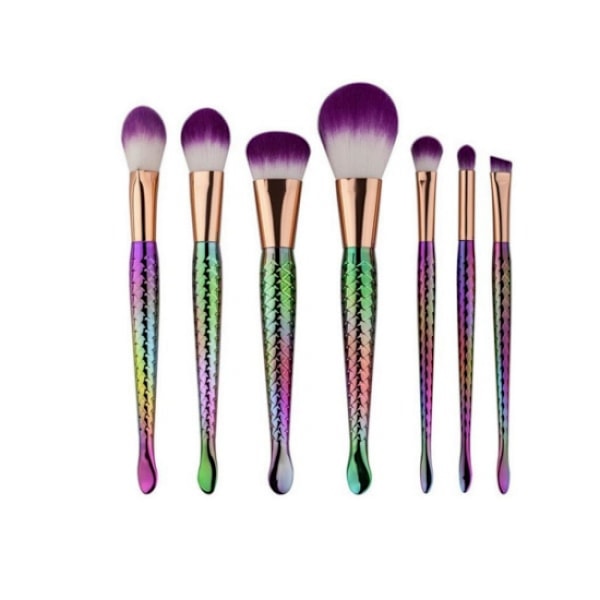 7 stk. Make-up børster - Havfrue Multicolor Multicolor