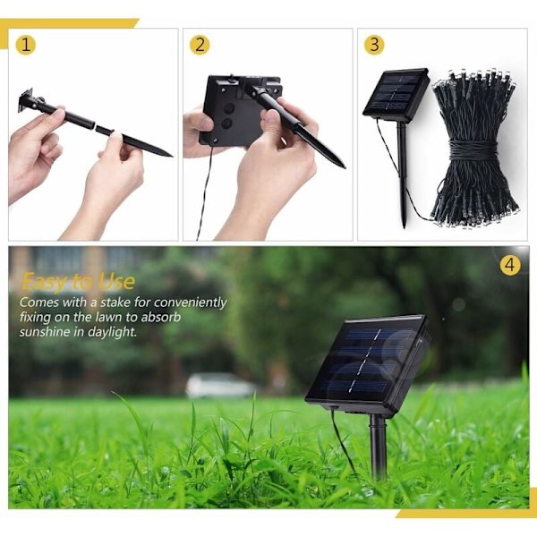 Solcellslingor, 200 LED Vattentäta Utomhus Slingor 22m,