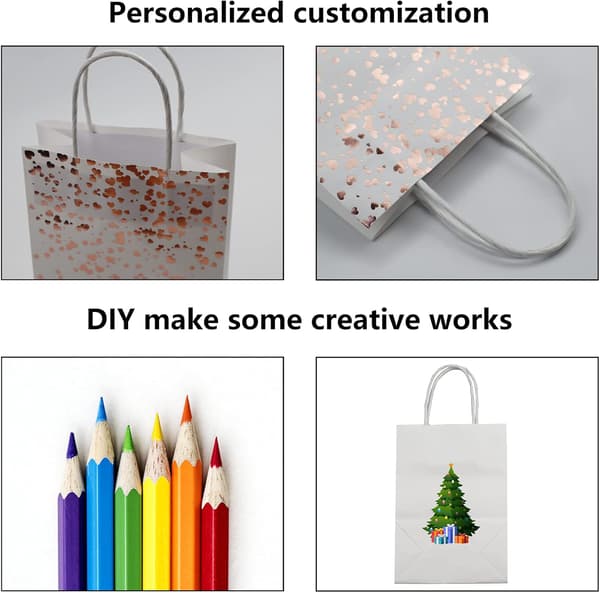 15 stk Kraft-pose (Rose Gold), Papirgavepose, Kraftpapirpose med