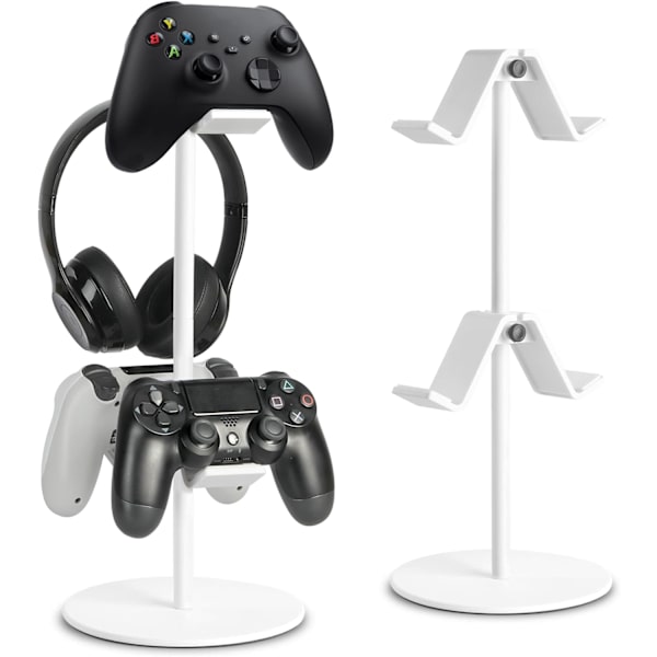 1 stk. Universal hodetelefon- og kontrollerholder (hvit), Gamepad