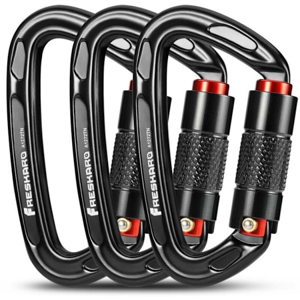 4-pack klätterkarbinhake, automatiska låsande karbinhakar, 25kN-2550kg