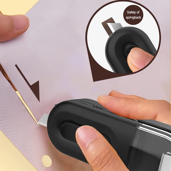 2 i 1 Mini Sealer (Sort), Bærbar Plastikpose Sealer Pose Sealer