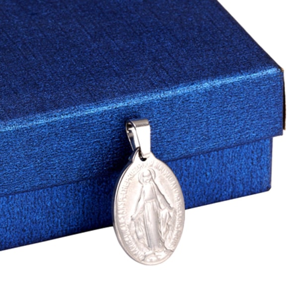 Stål färg smycken - hängande halsband Medalj Jungfru Maria Miraculo
