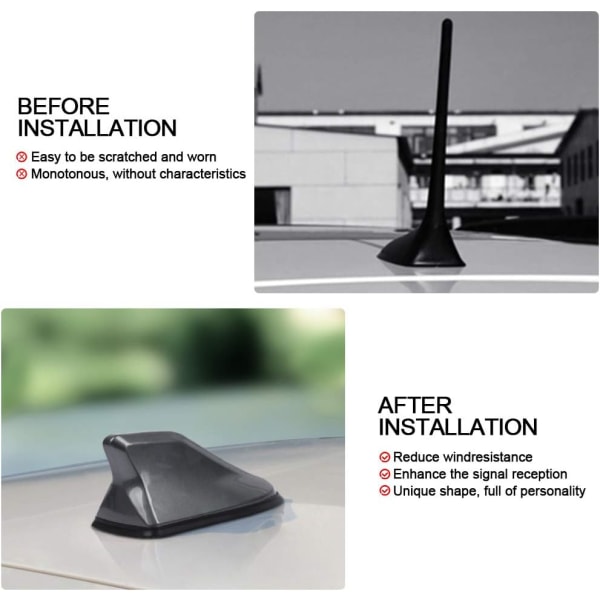 Universal Car Waterproof Shark Fin Antenna AM/FM Radio Signal Rec