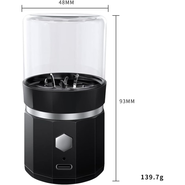 1 stk elektrisk dampurtkvern med 70 ml stort glassrør