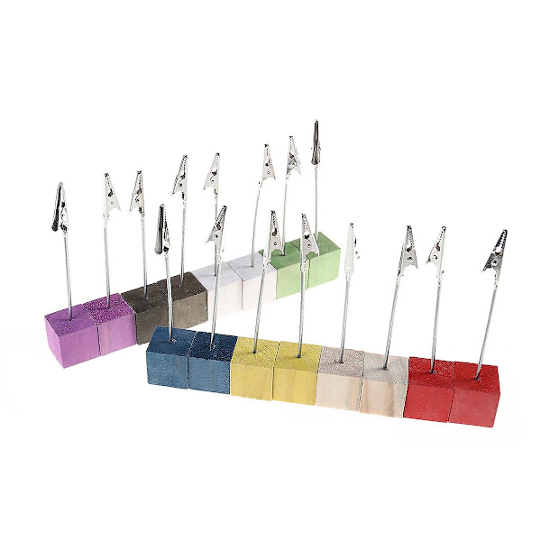 16 stk. Pin Base Foto Stand Note Desk Memo Clips (Tilfældig farve)