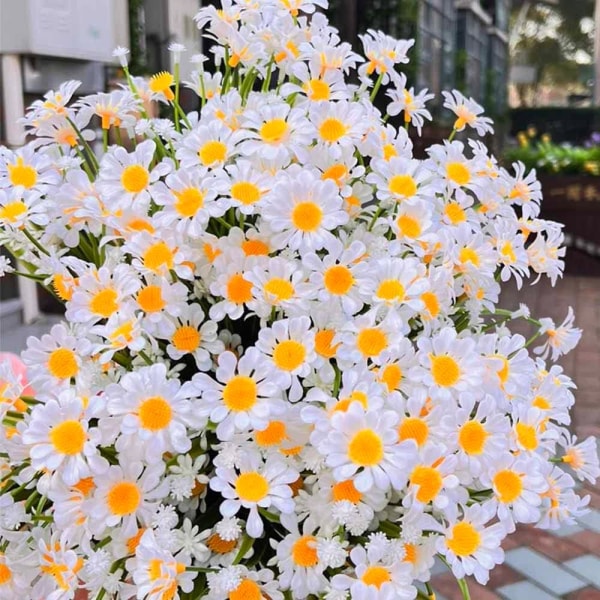 12 Stilke (Margueritter) UV-bestandige Kunstige Blomster til Udendørs, Pa