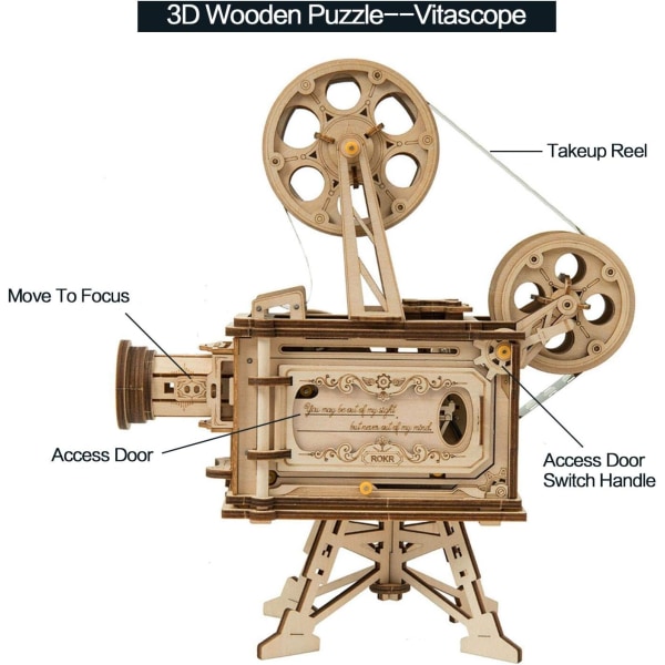 Træ 3D-puslespil, mekaniske modelbyggekits, ingeniørmodel