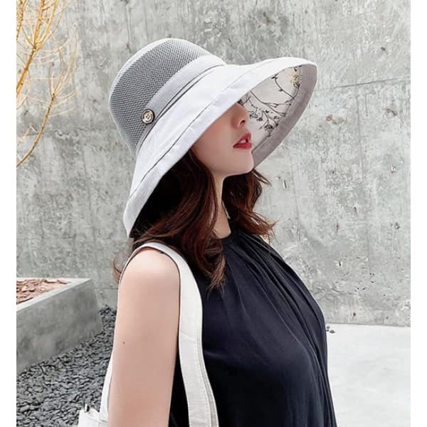 Dame Mesh Solhatte Sommer UV Beskyttelse Bred Skygge Strand.