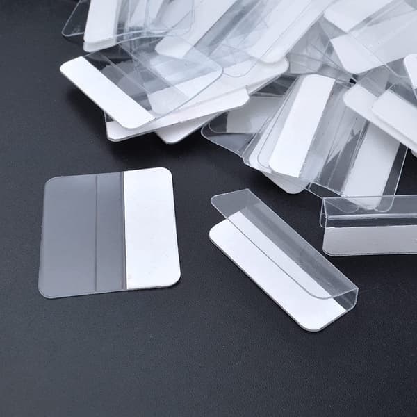 100 stk. plastik ørestikadapter, klar pvc plastik smykkekort, e