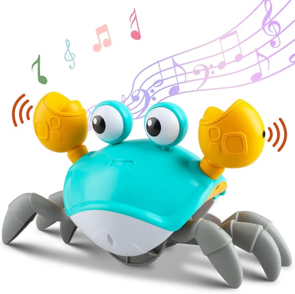 (Grøn) Elektronisk Musiksensor Krybende Krabbe Legetøj med Lys, Aut