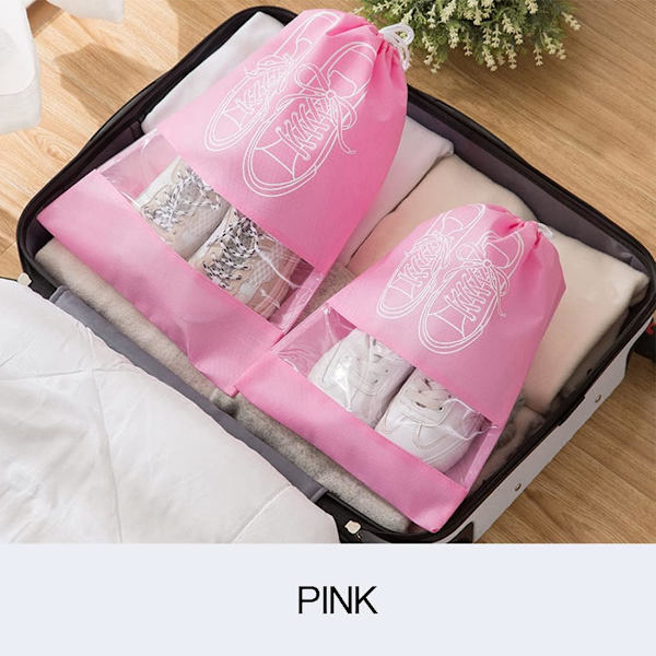 Pink - 5 kpl matkalaukkua, vedenpitävä ja pölytiivis kenkäjärjestäjä