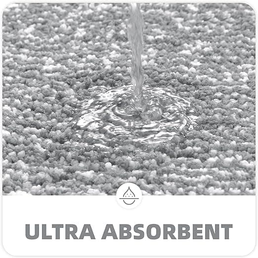 40x60cm (grå) sklisikker badematte, maskinvaskbar absorberende dusjmatte