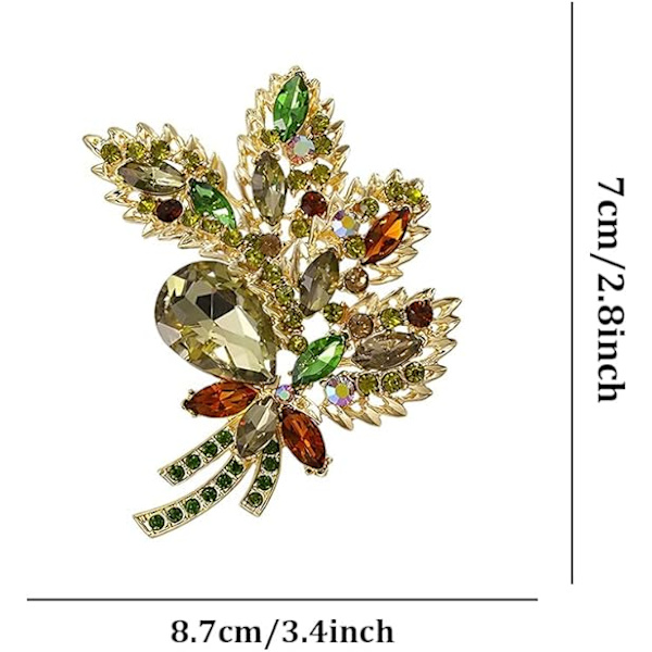 Buket Brosche (Gul), Krystal Brosche til Kvinder, Kvinde Brosche,