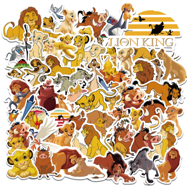 50 stk The Lion King Cartoon Klistremerker Barn Anime Film Vanntett