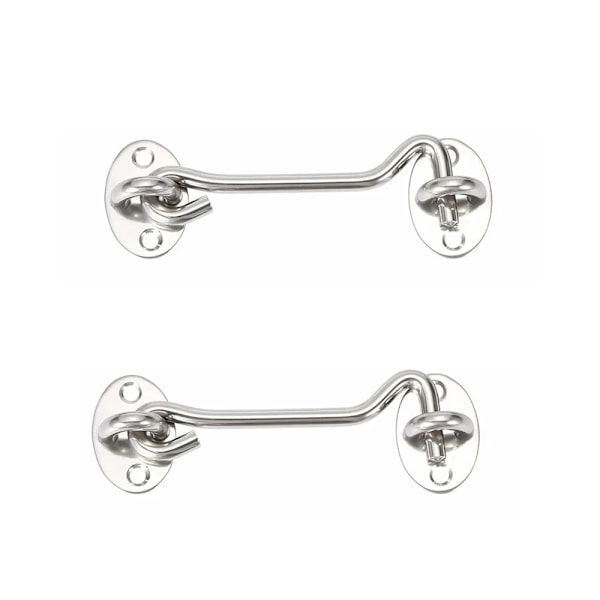 2-pack stugkrokar, dörrlås krokar, silver rostfritt stål dörr