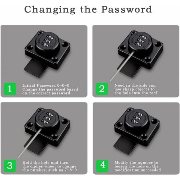 Password Låsemekanisme - Kombinationsdrejelås - Tryk Dør Buc