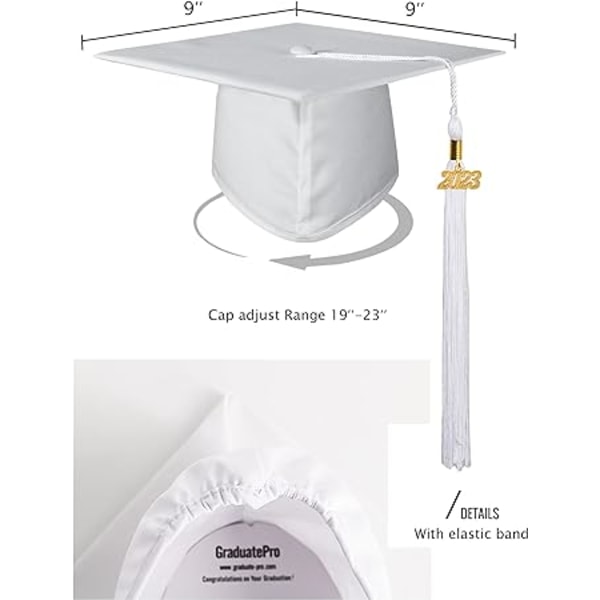 2023 Graduation Hat Cap and Gown (45) College American Costume Adul