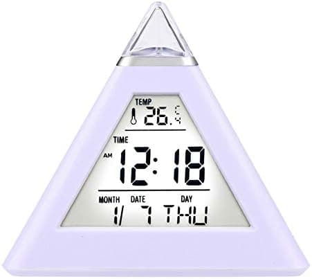 7 LED-pyramidin väriä vaihtava digitaalinen herätyskello