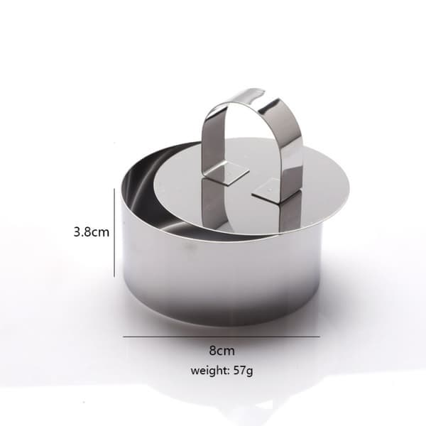 6 stk (rund) 8 cm diameter Mousse Ringe Kagering rustfrit stål