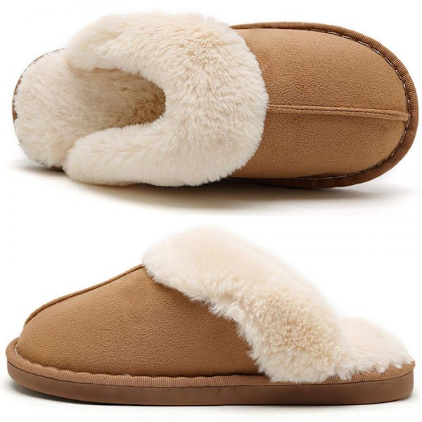 40/41 Dam vintertofflor varma fluffiga plysch lammullstofflor