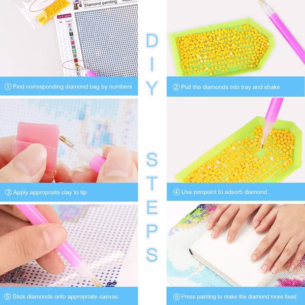 Diamantmaleri, 5D DIY Fuld Diamant Kat, Diamantmaleri Kits