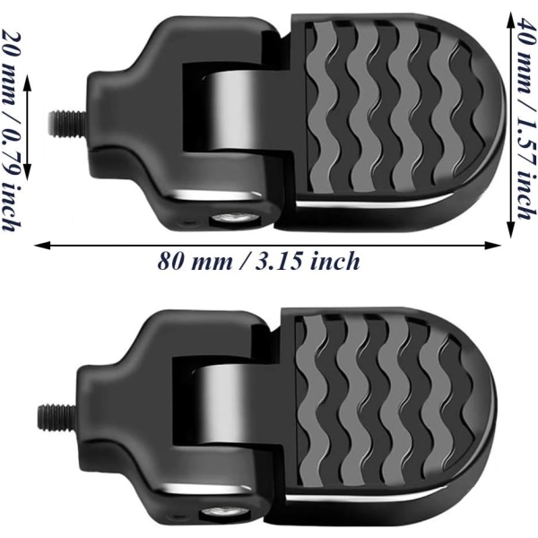 2 stk sykkel bakpedaler, sykkel fotstøtter, BMX-plugger, sklisikre sykkelplugger, universelle aluminiumslegeringer sammenleggbare sklisikre fotstøtter med monteringsverktøy for sykkel