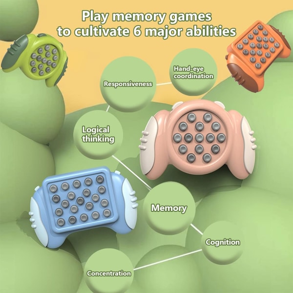 Memory Training Game Toy, (Rosa) Quick Memory Game med lampor, 4 G