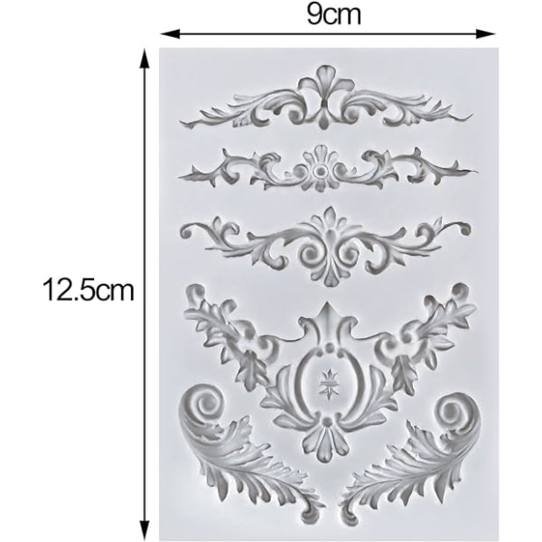 Barockt snidat tårta form blomma spets retro präglad fondant silikon