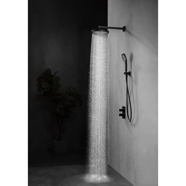 Premium 250 mm dusjhode - Hydromassasje (Svart)