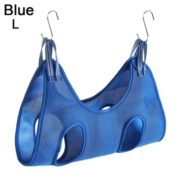 BLUE L Pet Grooming Hammock Cat Restraint Bag