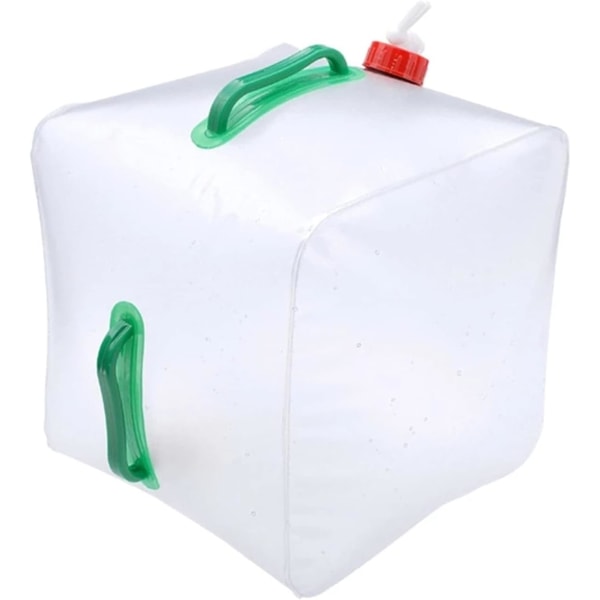 20L hopfällbar vattentankbehållare med kran transparent