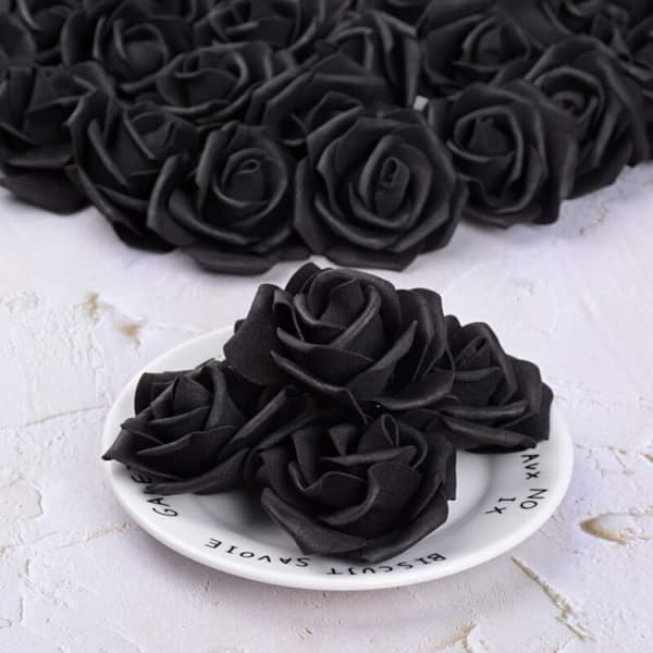100 stk. (sorte) Kunstige sorte roser blomsterhoved hvid dekoration