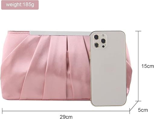 Rosé Satin Aftenpose til Kvinder Elegant Plisseret Satin Aften Pu
