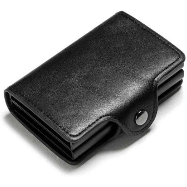 (Sort) Smart Wallet Dobbelt Boks Kortholder Metal Boks Blokke Anti