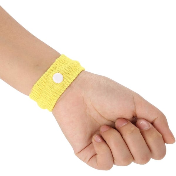 Anti-syke armbånd, 1 par gule reisesyke armbånd