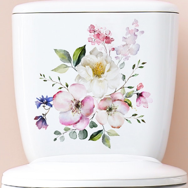 Färska blommor väggdekaler modern enkel stil badrum toalett st