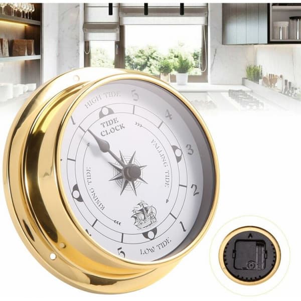 115mm Tide Clock, Marine Shell Kobber Væg Tester til Vejr Sta