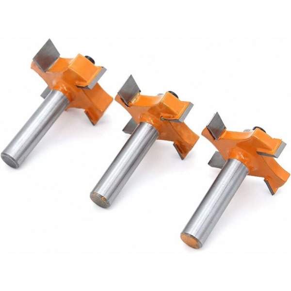 3 stk. not og fernotfræserbits, 4 kuglelejer, 8 mm skaft,